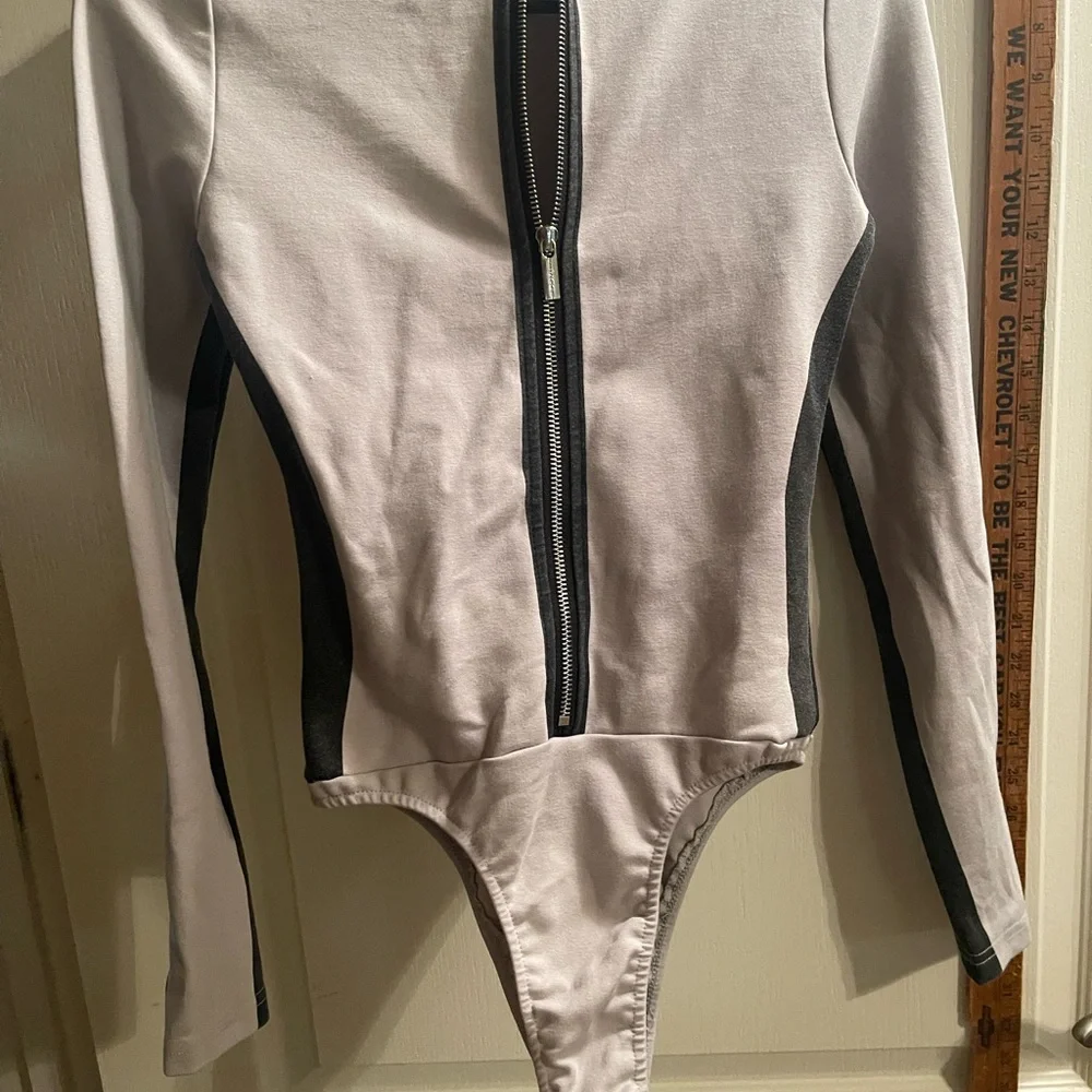 Maniere De Voir Dragon Print Bodysuit - Black and Gray - Picture 8 of 8